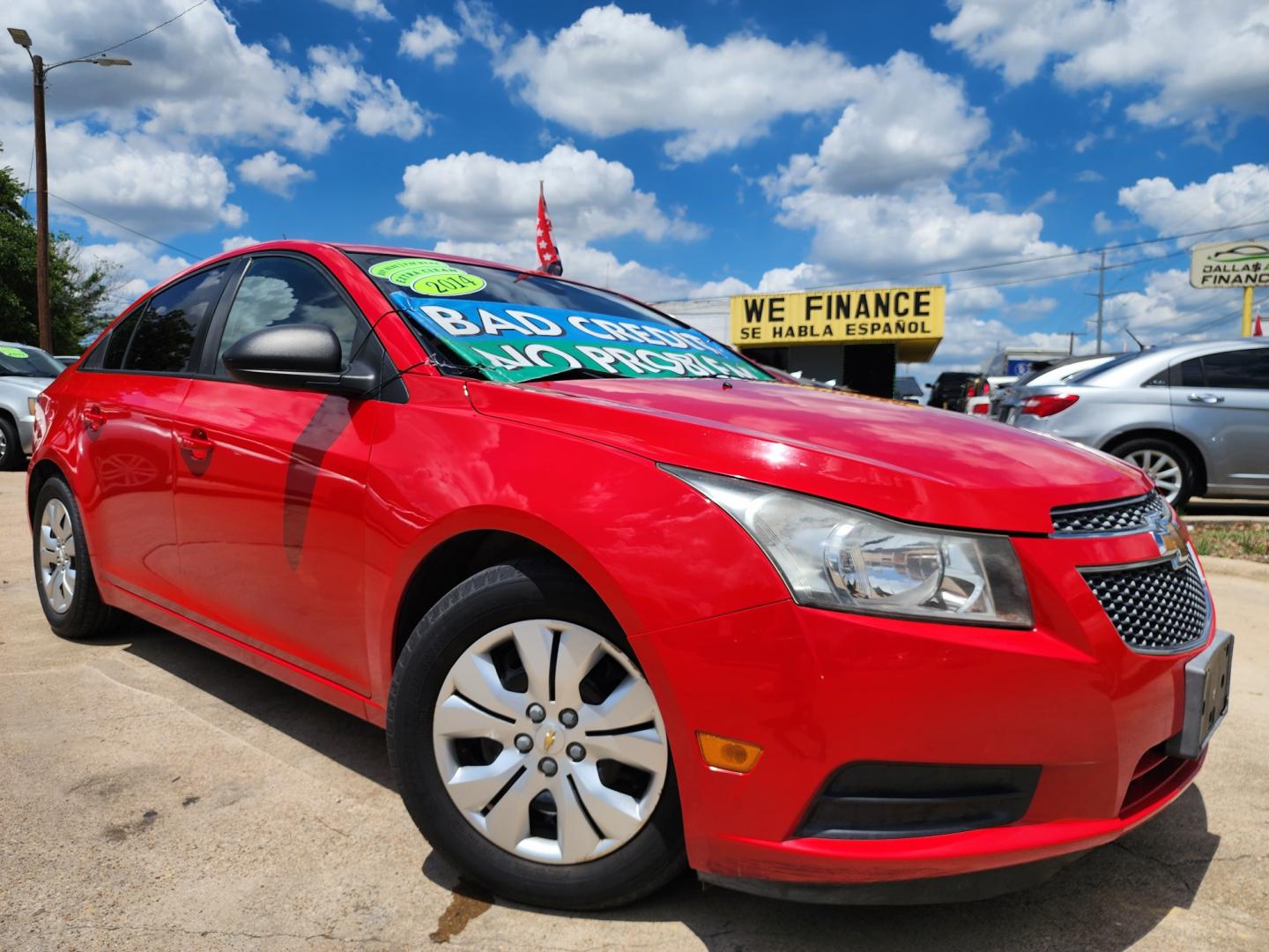 2014 RED Chevrolet Cruze LS (1G1PA5SH2E7) with an 1.8L L4 DOHC 16V FFV engine, 6-Speed Automatic transmission, located at 2660 S.Garland Avenue, Garland, TX, 75041, (469) 298-3118, 32.885551, -96.655602 - Welcome to DallasAutos4Less, one of the Premier BUY HERE PAY HERE Dealers in the North Dallas Area. We specialize in financing to people with NO CREDIT or BAD CREDIT. We need proof of income, proof of residence, and a ID. Come buy your new car from us today!! This is a very well cared for 2014 CH - Photo#0